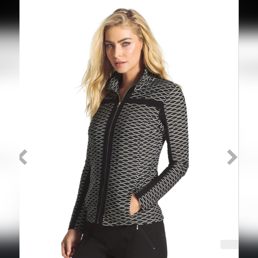 Chico's Zenergy Textured Jacquard Jacket Size (1) Medium